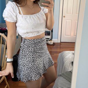 Cinched Floral Skirt